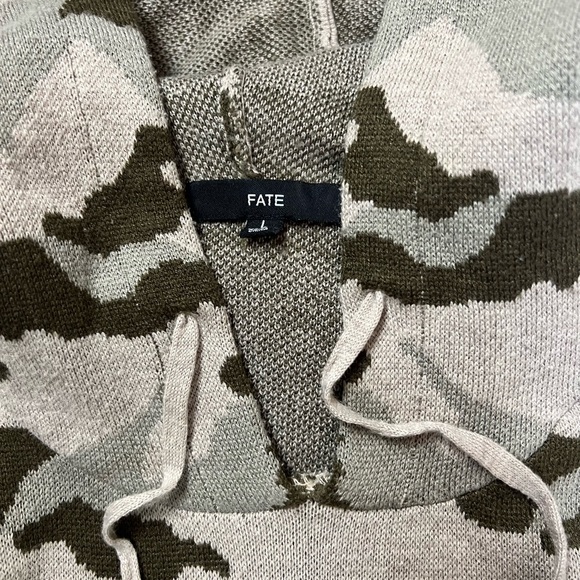 Fate Camo Distressed Wool Blend Hoodie Sz L - Picture 4 of 4